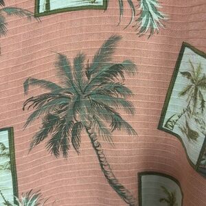 Beautiful Bermuda Bay  100% silk Hawaiian button down shirt. Wood Buttons, XXL